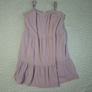 Knox Rose Lavender Lilac Cotton Tiered Boho Sleeveless Midi Dress